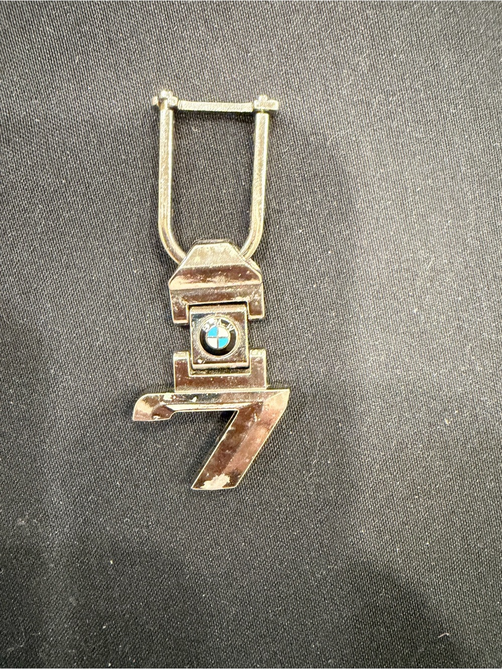 BMW Silver Key Pendant with Blue Logo Accent